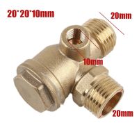 1pc Air Compressor Check Valve Repartment Air Compressor 3-Port Brass Male Threaded Check Valve Connector Tool 20*20*10mm Plumbing Valves