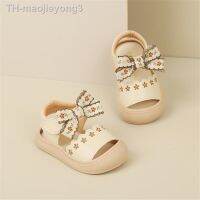 【hot】☑✐  2023 New Baby Shoes Knot Embroidery Infant Sandals Closed Toe Fashion Toddler Kids