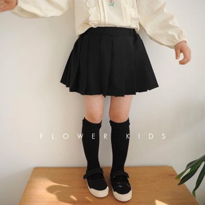 【CC】 Pleated Skirt Toddler Skort Baby Kids Children Fashion Preppy 1-13Y