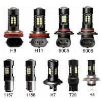 1ชิ้น H7 H11 H8 9005 9006 1156 BA15S 1157 BAY15D T20 7443 3030 SMD แอลอีดีอัตโนมัติไฟตัดหมอกรถยนต์ไฟตัดหมอกไฟตัดหมอกสีขาว6000K