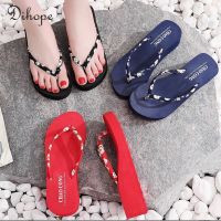 【CW】 Fashion Beach Slippers Clip Toe Flip Flops Non-Slip Wedges Shoes Women  39;s