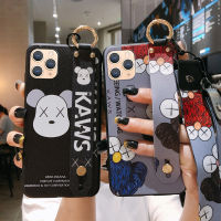 Iphone กรณีน่ารัก KAWS หมีแฟชั่น iPhone SE 12 11 Pro Max 6 6S 7 8 Plus XR XS Max Soft IMD ที่ถือสายรัดข้อมือฝาหลัง