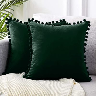 【CW】 Ins Fabric Room Sofa Pillowcase Color Velvet Soft Cushion Cover