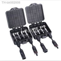 ▤✥ 1 Piece Top Quality 4 Way PV Junction Box Combiner Boxes for Solar Energy System 3 Diodes Solar JB with Solar Connector JS4A