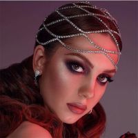 2022 Hollow Rhinestone Mesh Tiara Bridal Wedding Head Chain Jewelry Ladies Luxury Crystal Headband Head Cap Hat Hair Accessories