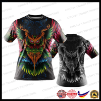 NEW (สต็อกเพียงพอ) 2023 Owl Tshirt Sublimation Design | Tshirt Owl Version | Baju Burung Hantu | PlusSize | Men | Womenคุณภาพสูง size:S-5XL