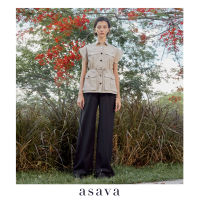 [asava pf21] Georgia pleated front pants กางเกงผู้หญิง ขายาว ทรงตรง แต่งอินทรธนู