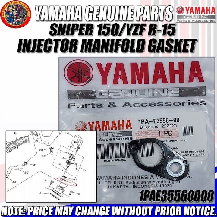 SNIPER 150 INJECTOR MANIFOLD GASKET (YGP) (GENUINE: 1PA-E3556-00 ...