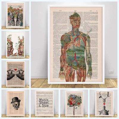 Nordic โปสเตอร์ Anatomy Art มนุษย์สัตว์ Body Wall Art ภาพวาดผ้าใบและพิมพ์ภาพผนังสำหรับ Doctor Office Home Decor