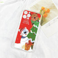 เคสโทรศัพท์กันตกสำหรับ iPhone มือถือ TPU เคสโทรศัพท์ต้นคริสต์มาสรูปหมีมูสสำหรับ iPhone 12ถึง12 Pro Max ปลอก