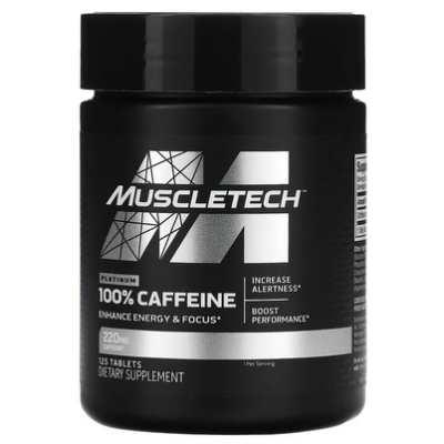 Muscletech Platinum 100% Caffeine 220 mg ขนาด 125 Tablets (คาเฟอีน กระตุ้นการเผาผลาญไขมัน)