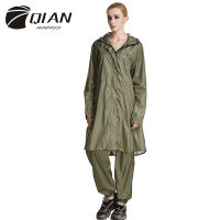 QIAN กันฝน Impermeable เสื้อกันฝนผู้หญิงกันน้ำ Trench Coat Poncho Super-Light Rain Coat ผู้หญิง Rainwear Rain Gear Poncho