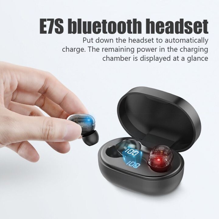 tws-e7s-wireless-fone-bluetooth-earphones-stereo-sport-gaming-headphones-earbuds-with-mic-noise-cancelling-smart-display-headset