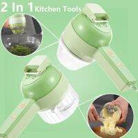 4 In 1 Handheld Electric Vegetable Grinder Set Multifunctional Cutter Slicer Food Crusher Tools