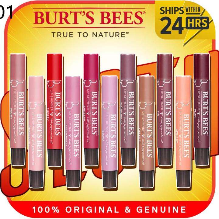 lips ☀Burt's Bees 100 Natural Moisturizing Lip Shimmer♩ Lazada