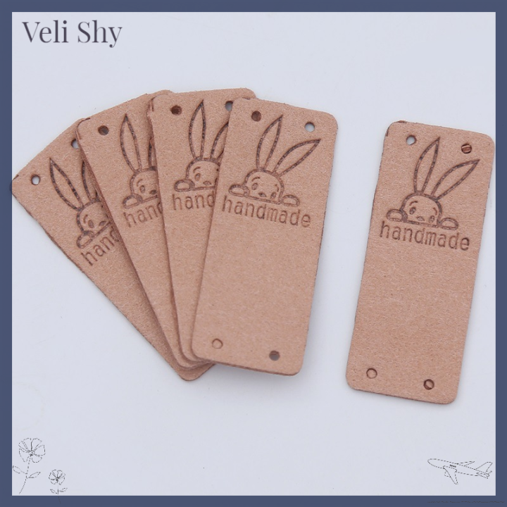 veli-shy-20ชิ้นป้ายการ์ตูนกระต่ายน่ารักสติกเกอร์ป้ายชื่อแฮนด์เมดสำหรับเสื้อผ้าทำมือแท็ก