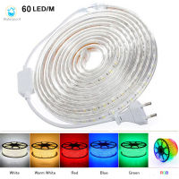 SMD 5050 AC220V LED Strip ไฟยืดหยุ่น60 Ledsm เทปกันน้ำ Led ไฟ LED พร้อมไฟ1M2M3M5M6M8M9M10 m 15เมตร20เมตร30เมตร *