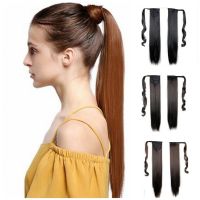 JOY&amp;BEAUTY Synthetic Hair Long Straight High Temperature Fiber Wrap around Ponytail Hair Extension 24inch 120g Wig  Hair Extensions  Pads