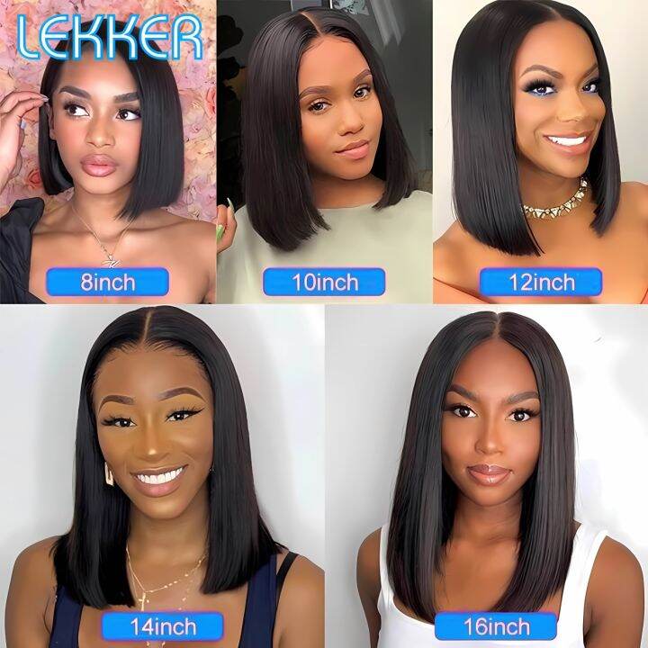 lekker-wear-and-go-glueless-short-straight-bob-13x4-lace-frontal-human-hair-wig-for-women-brazilian-remy-hair-transparent-lace