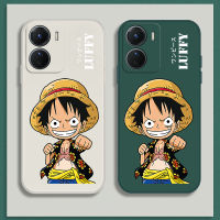 เคสโทรศัพท์ Vivo Y16 Case Cartoon Luffy สี่เหลี่ยมของเหลวเดิมซิลิโคนอ่อนปกป้องกล้องป้องกันการกระแทกฝาหลัง