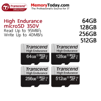 Transcend High Endurance microSD 350V เมมโมรี่การ์ดสำหรับ กล้องติดรถยนต์ / Class10, UHS-I / capacity: 64GB, 128GB, 256GB, 512GB