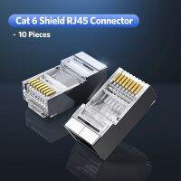 【Free-delivery】 Aziz Electronics หัวต่อ Cat6 8P ปลั๊กสายเคเบิลอีเทอร์เน็ตชุบทอง8C หัวต่อสาย RJ 45 Crimper Connector Cat6