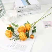 Artificial Flowers Silk European RoseDIY 3 Heads Peonies Long nchSimulation Cloth Flower Home Living Room Decoration