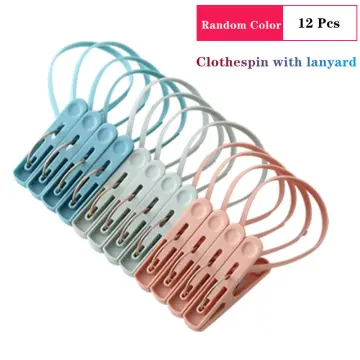 48pcs Clothes Pegs for Washing Line Strong Grip Washing Pegs Clothespin  with Stainless Steel Spring Soft Plastic Clothes Clips Home Laundry Pegs