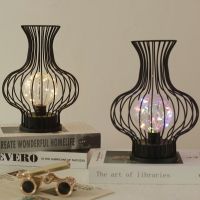 LED Wrought Iron Vase Furniture Decorative Lighting Living Room Bedroom Study Personality Creative Simple Night Light