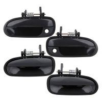 4Pc Front &amp; Rear Exterior Outside Door Handles Set Black New for 1996-2000 Honda Civic