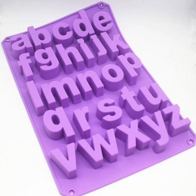 (AE) แม่พิมพ์ silicone รูปตัวอักษร ABC พิมพ์เล็ก (คละสี)