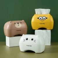 Tissue Box Kitchen Napkin Storage Box Container Multifunction Desktop Toilet Paper Holder Cute Cat Style Decorate Organizers New Tissue Holders