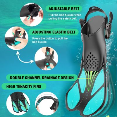 ：《》{“】= Professional Snorkeling Foot Diving Fins Adjustable  Swimming Fins Flippers Swimming Equipment Water Sports Child Kid