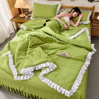 [COD] summer quilt three-piece set four-piece version washed thin air-conditioning machine washable