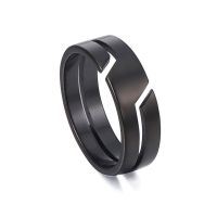 Stainless Steel Fashion Simple Couple Ring for Men Women Casual Finger Rings Jewelry Engagement Anniversary Gift