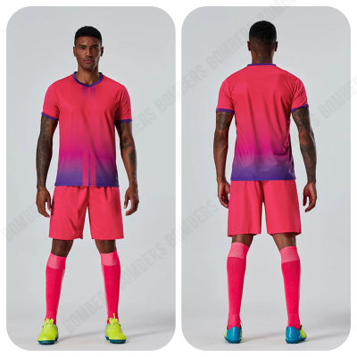 Sublimation Football Team Kit ปรับแต่งชื่อหมายเลขโลโก้เสื้อฟุตบอลผู้ใหญ่ชายเสื้อฟุตบอล2022ใหม่ผู้ใหญ่