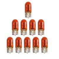 50Pcs ประมาณ1.5X0.8ซม. 12V 5W 501 W5W LED รถหลอดไฟ Amber สีส้ม Capless โคมไฟด้านข้าง Repeater ไฟ LED รถ