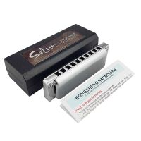 KONGSHENG Solist 10หลุม Diatonic Harmonica พื้นบ้านบลูส์พิณสแตนเลสฝาครอบหีบเพลงปากเครื่องดนตรีมืออาชีพ