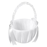 4 Pack Wedding Satin Flower Basket,Romantic Bowknot Party Rose Flower Girl Basket