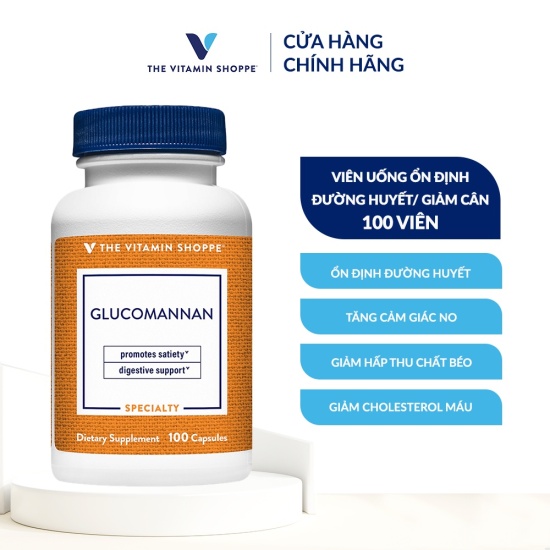 Viên uống ổn định đường huyết the vitamin shoppe glucomannan hỗ trợ giảm - ảnh sản phẩm 1