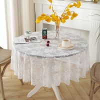 Morris8 Battilo White Round Tablecloth for Wedding Decor Lace Table Cloth Rectangle For Birthday Banquet Coffee Cover