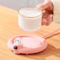 ถาดรองการเพิ่มอุณหภูมิคงที่ที่อุ่นถ้วยกาแฟพร้อมแผ่นอุ่น USB แผ่นอุ่นเหยือกน้ำชานมโคมไฟ LED ตามกำหนดเวลา