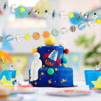 Xiu1Spaceman ธีมแบนเนอร์นักบินอวกาศ Garland Planet แบนเนอร์ด้านนอกวันเกิด Party Boy Girl Baby Shower Sloar System Party Decorc12-58