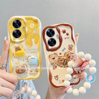 อิน เคสโทรศัพท์ Realme C55 NFC C30 C30s Narzo 50i Prime เคส Case การ์ตูนน่ารักใหม่แฟชั่นตุ๊กตาหมี3มิติอย่างสนุกสนาน Cover ซิลิโคนไล่ระดับสีพร้อมสายรัดข้อมือลูกปัด2023