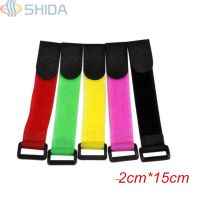 50pcs/lot 2cm*15cm Colorful Reusable Nylon Fastening Cable line Tie Down Straps Hook and Loop Magic Tape with Plastic Buckle Cable Management