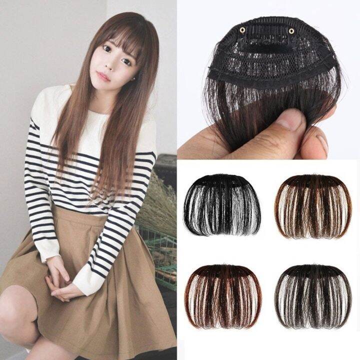 ทรงผมใหม่-บางair-bangsคลิปยืดผมวิกผมสตรีในfringeด้านหน้าhairpiece-ght