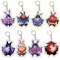 Anime Genshin Impact Keychain Abyss Mage Kaeya Alberch Tartaglia Diluc Pendant Key Chain Backpack Badge Jewelry Accessories