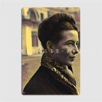 Simone De Beauvoir Stylized Metal Sign Cinema Garage Home Custom Plaques Tin Sign Poster Bar Wine Tools