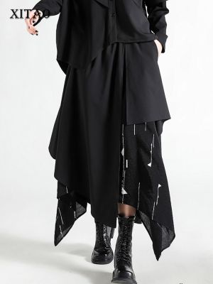 XITAO Skirt Women Loose Patchwork Casual Asymmetrical Skirts