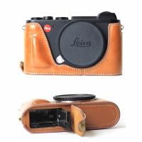 กระเป๋ากล้องหนัง PU สำหรับ Leica CL TYP 7323รุ่นเปิดด้านล่างป้องกันครึ่งฝาครอบเคสฐาน